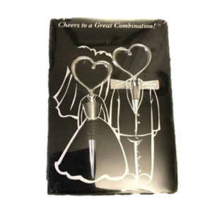 NWT Vintage Silver Heart Topper Opener Wedding Table Favor Engagement Gift Set